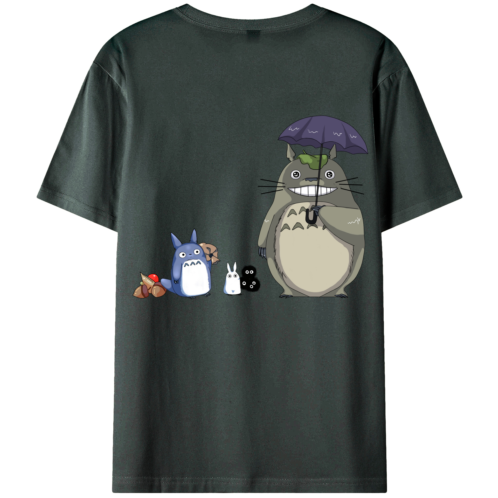 （画像用） となりのトトロ 草壁メイ 草壁サツキ My Neighbor Totoro Satsuki Kusakabe Mei Kusakabe 綿100％ メンズ半袖Tシャツ（バックプリント） 通気性